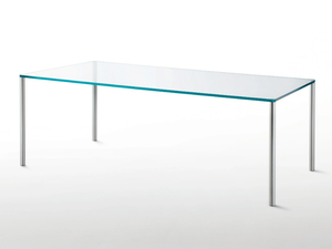 METAL - Rectangular crystal table _ Glas Italia